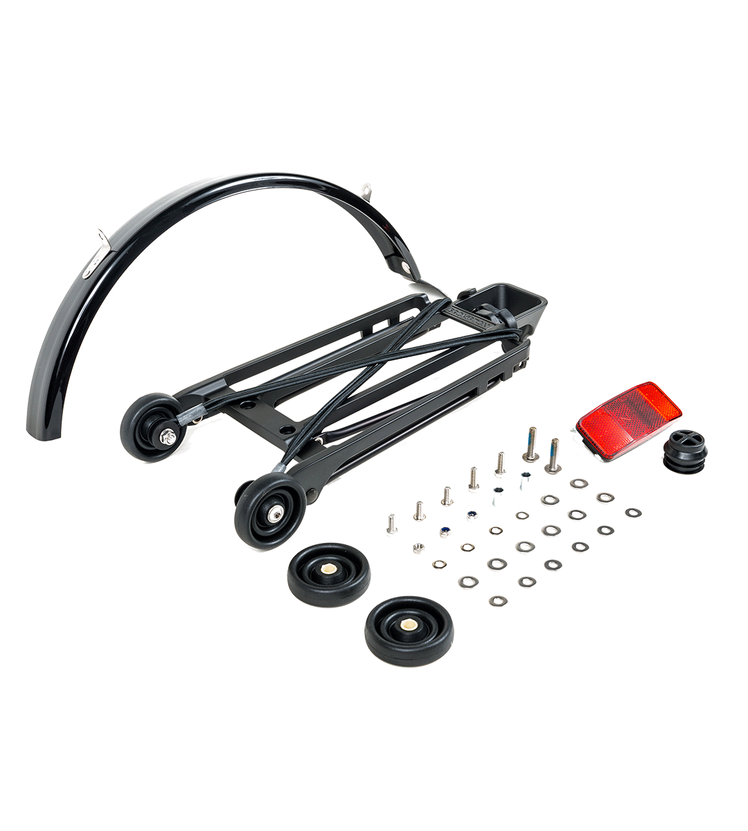 Zestaw bagażnika z błotnikiem Brompton do A i C-Line - czarny