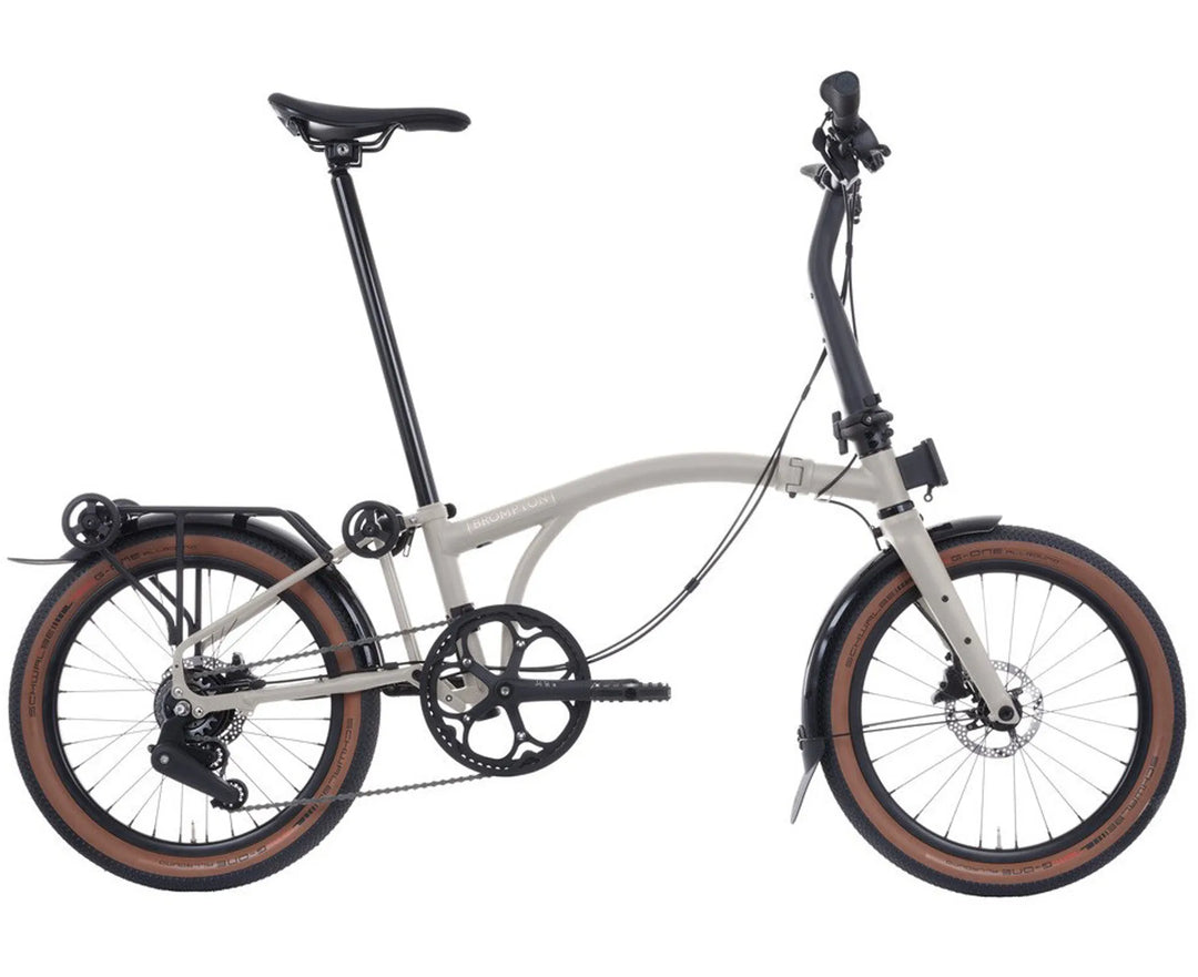 Brompton G-line H8R Traildust White Telescopic — widok roweru