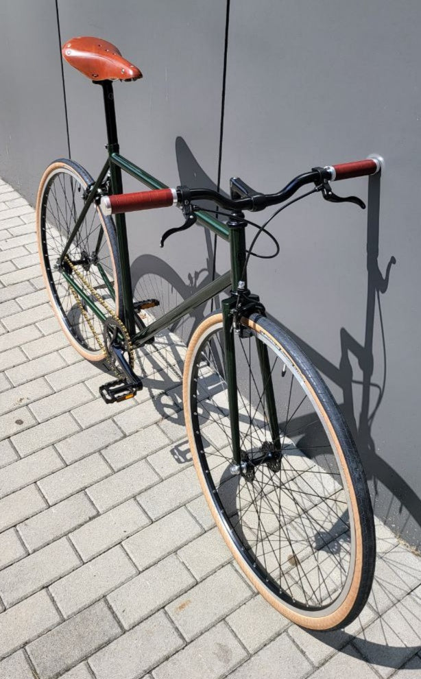 Vintage Single Speed w butelkowej zieleni, rozmiar 56 cm