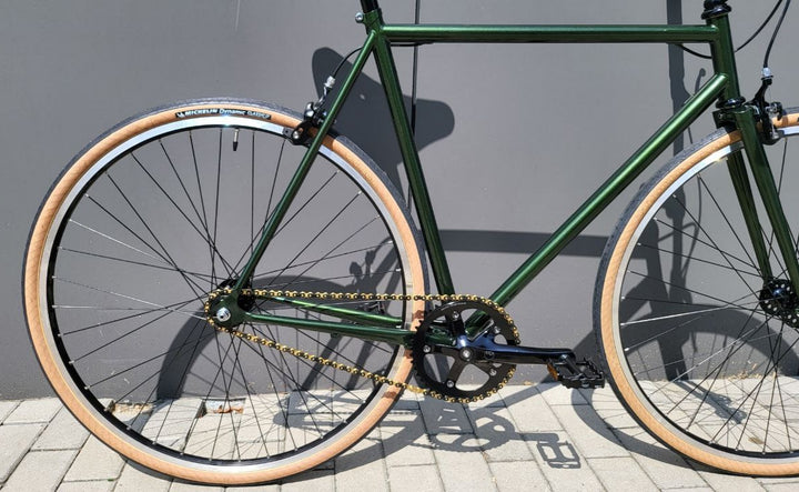 Vintage Single Speed w butelkowej zieleni, rozmiar 56 cm