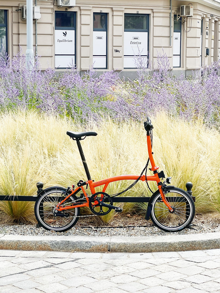 Brompton C-line Explore M6L Sunset Orange (Dynamo w piaście/Brooks)