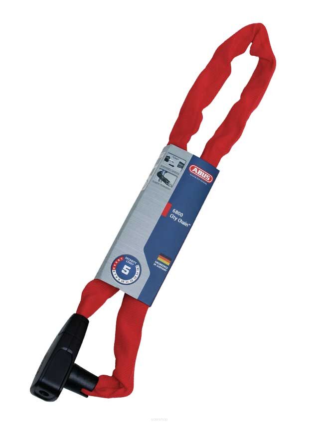 Zapięcie rowerowe ABUS 6800/85 łańcuch - czerwony
