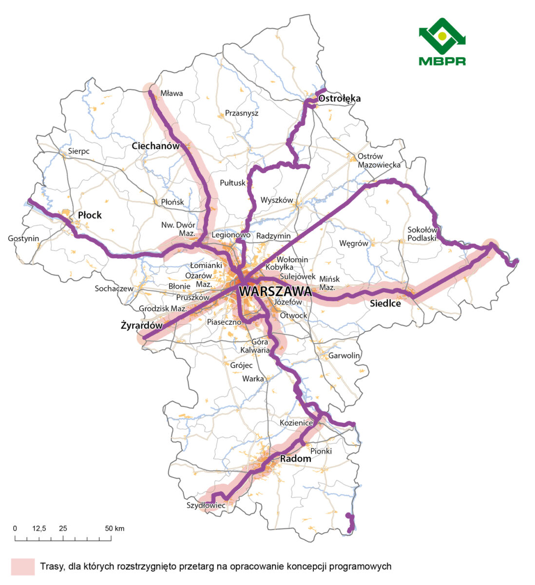Mapa przedstawiająca trasę przejazdu pociągu w mieście z możliwością ubezpieczenia roweru.